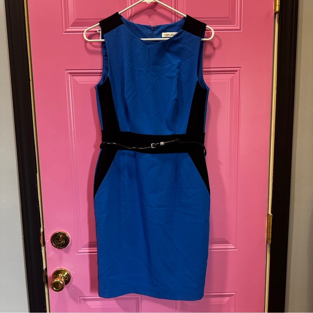 Calvin Klein Blue and‎ Black Midi Dress